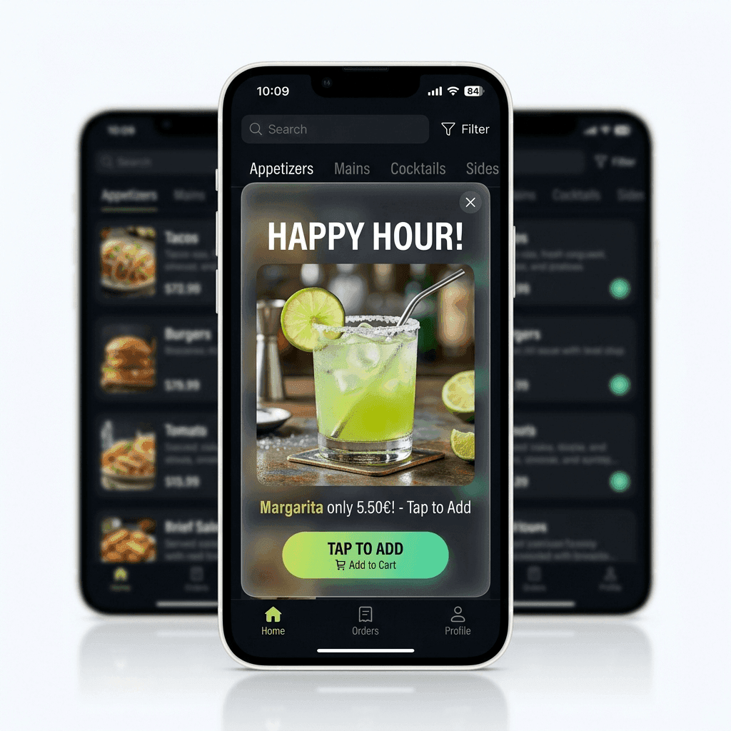 eWaiter Happy Hour Promo Mockup