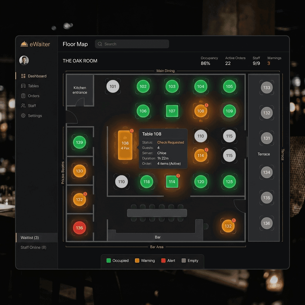 Floor Map Heatmap & Table Management